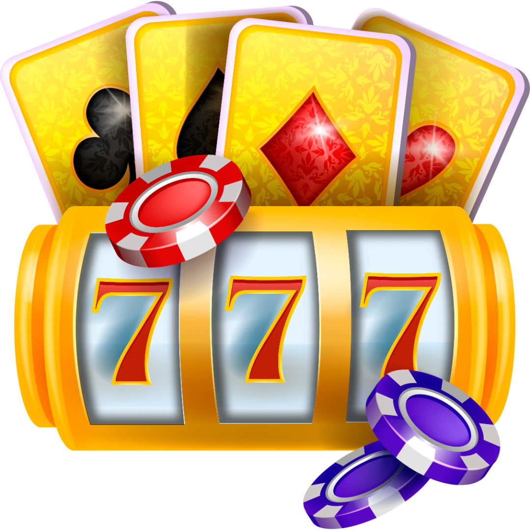 Slot machine with black background